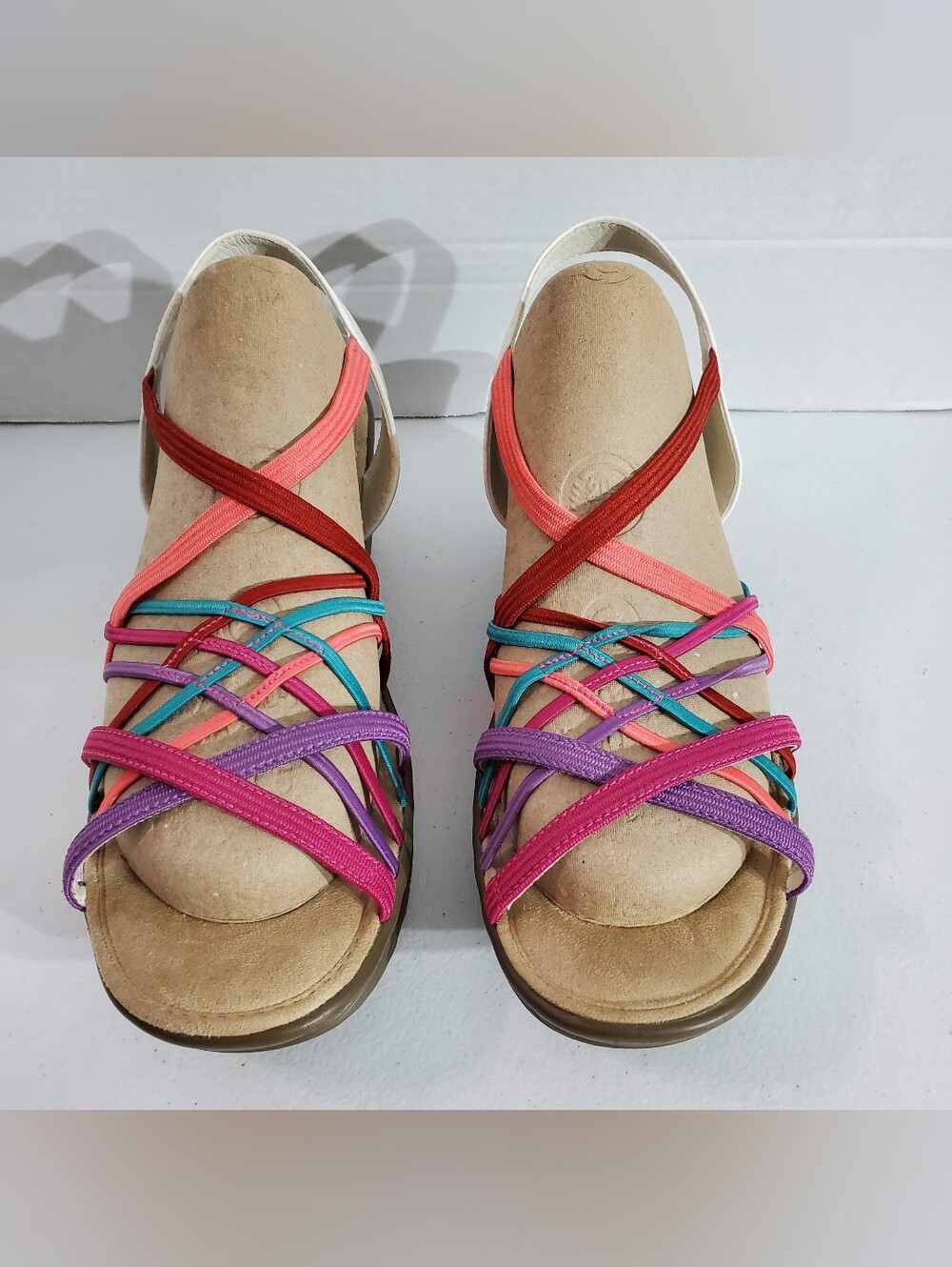 Skechers Women’s Multicolor Strappy Wedge Sandal Carnival Whimsical